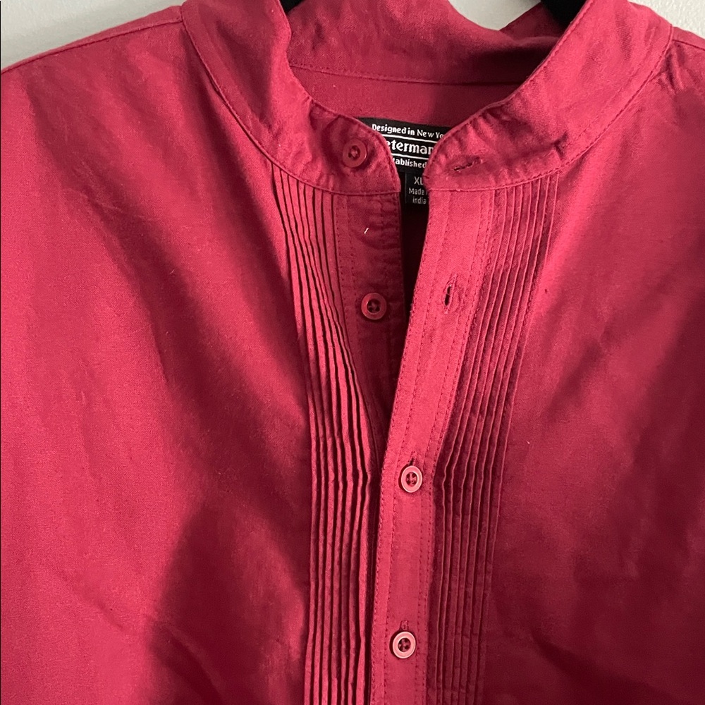 Red Long-Sleeve Pullover Tunic Shirt - Picture 5 of 8